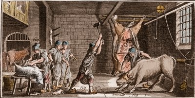 Carnicería - “La Gran Enciclopedia, o Diccionario Razonado de las Ciencias, las Artes y los Oficios” por Denis Diderot (1713-1784) y Jean d