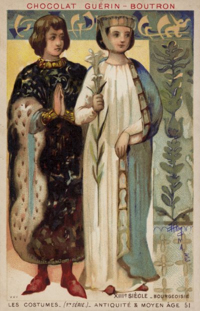 Traje burgués, siglo XIII de French School