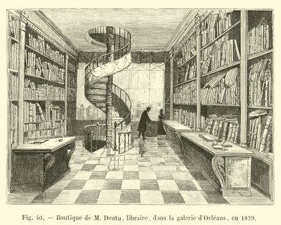 Tienda de M. Dentu, librero, en la galería de Orleans, en 1829 de French School