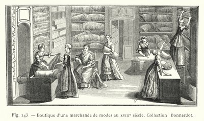 Boutique de una vendedora de modas en el siglo XVIII, Colección Bonnardot de French School