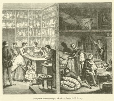 Tienda y trastienda, en París de French School