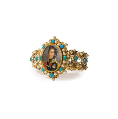 Brazalete con una miniatura de Luis Felipe I, Rey de los Franceses de French School
