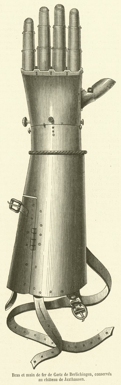 Brazo y mano de hierro de Goetz de Berlichingen, conservados en el castillo de Jaxthausen de French School