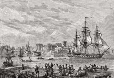 Brest en 1791, grabado por Le Breton, de 