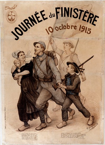 Soldado bretón y su familia - Cartel para “Día de Finisterre”, 10 de octubre de French School