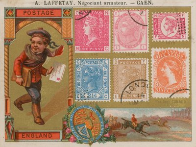 Sellos postales británicos y canadienses de French School