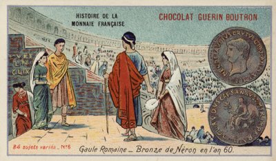Moneda de bronce de Nerón, Galia romana, 60 de French School