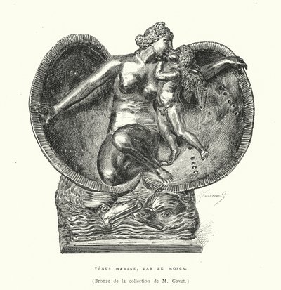 Bronce que representa el nacimiento de Venus, por Le Mosca de French School