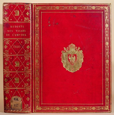 Presupuestos de las ciudades en el Imperio Francés, encuadernados con el escudo de armas de Napoleón Bonaparte (1769-1821) 1810 de French School