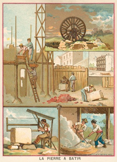 Piedra de construcción (cromolitografía) de French School