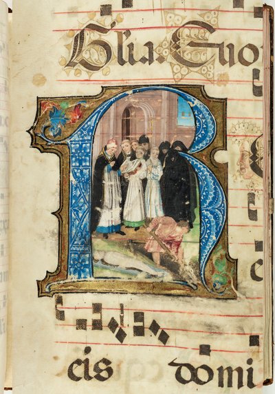Escena de entierro, Gradual, f.86 de French School