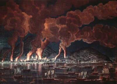 Incendio de la ciudad de Cap-Français, Saint-Domingue (Haití), 1795 de French School