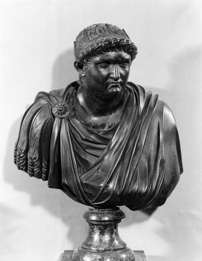 Busto de Nerón (37-68 d.C.), copia de un original de la antigüedad (bronce) de French School