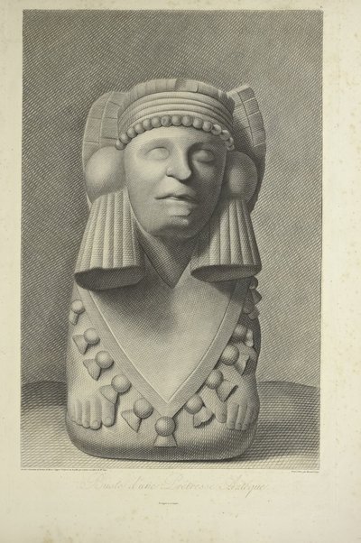 Busto de una Sacerdotisa Azteca, ilustración de 