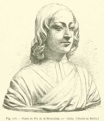 Busto de Pico de la Mirandola, siglo XV, Museo de Berlín de French School