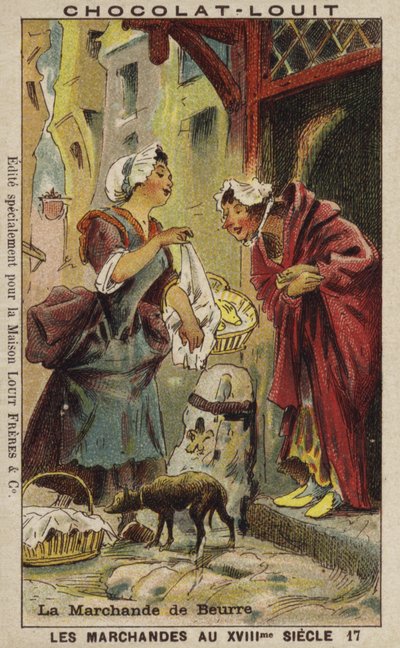 Vendedor de mantequilla, siglo XVIII de French School