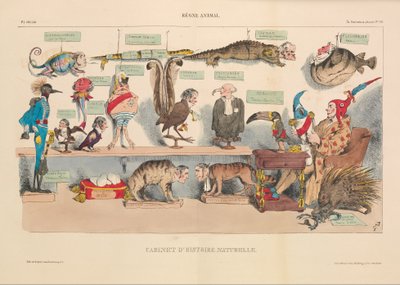 Gabinete de Historia Natural, de La Caricature, pub. 1833 de French School