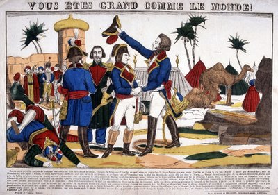 Campaña (Expedición) de Egipto (1798-1801) liderada por Napoleón Bonaparte en 1799. Imagen de Epinal de French School