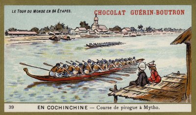 Carrera de canoas en Mytho, Cochinchina de French School