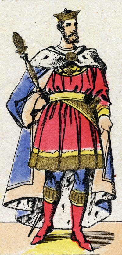 Dinastía capetiana: Retrato de Felipe I de Francia (1052-1108) Rey de los Francos de 1060 a 1108. Imagen de Épinal de finales del siglo XIX. Colección privada de French School