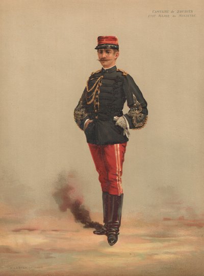 Capitán de zouaves, estado mayor del ministro de French School