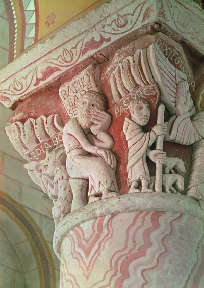 Capitel del presbiterio que representa Babilonia Desierta de French School