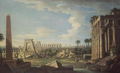 Capricho con ruinas egipcias de French School