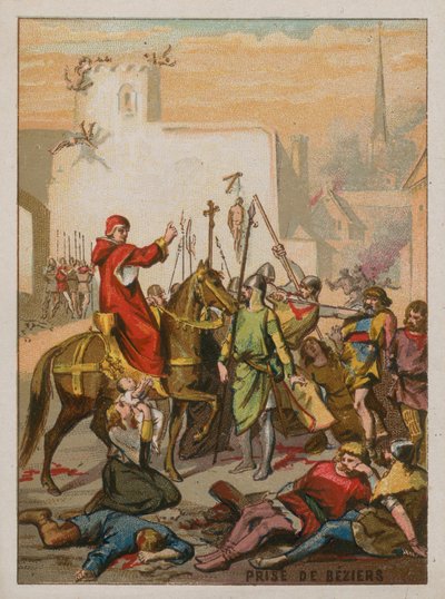 Captura de Beziers por los Cruzados en 1209 de French School