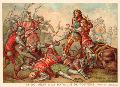 Captura de Juan II de Francia en la Batalla de Poitiers de French School
