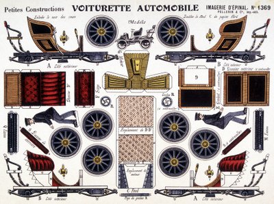 Carro de juguete: Pequeñas Construcciones. Siglo XIX de French School