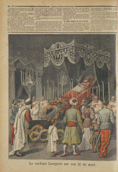 El cardenal Lavigerie (1825-92) en su lecho de muerte, de Le Petit Journal, 17 de diciembre de 1892 de French School