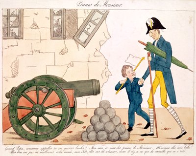 Caricatura de Carlos X (1757-1836) y Enrique (1820-83) Duque de Burdeos, 25 de julio de 1830 de French School