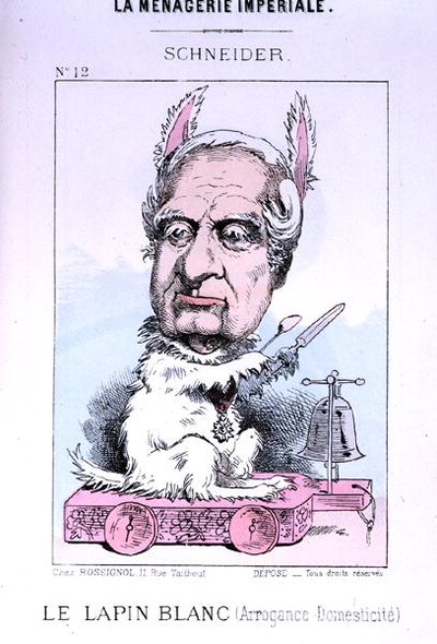 Caricatura de Eugene Schneider (1805-75) antes de 1870 de French School