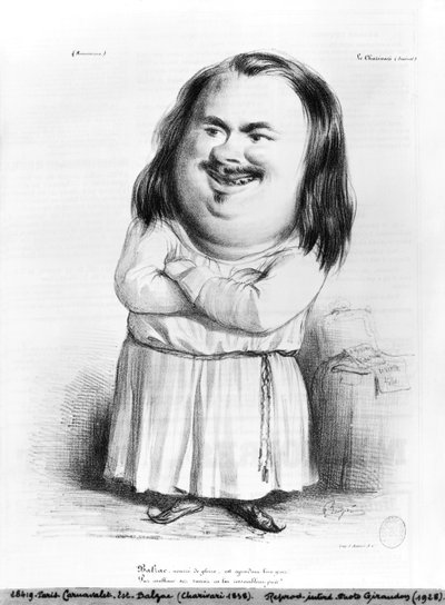 Caricatura de Honoré de Balzac (1799-1850) ilustración de 