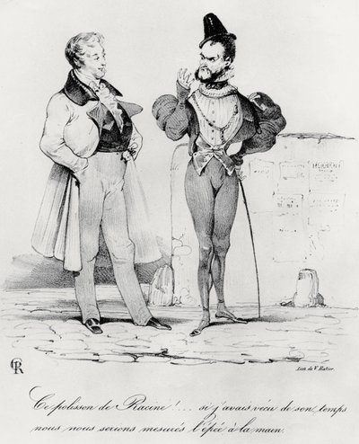 Caricatura de los Dramas Románticos en la época de Hernani de Victor Hugo (1829) de French School