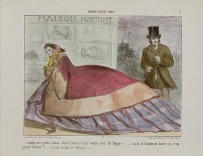 Caricatura del miriñaque, de Modes Pour Rire de French School