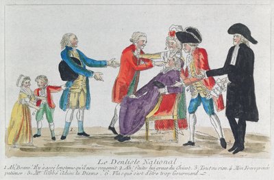 Caricatura de la nacionalización de los bienes de la iglesia en Francia durante la Revolución Francesa, 1792 de French School