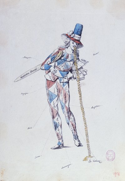 Caricatura satírica de los aristócratas emigrados franceses, c.1792 de French School
