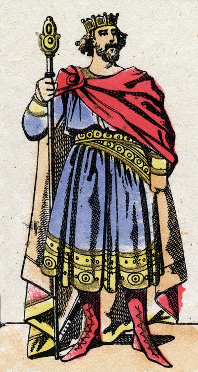Dinastía carolingia: Retrato de Raúl de Francia (o Rodolfo, ca. 890-936) rey de los Francos de 923 a 936. Imágenes de Épinal finales del siglo XIX. Colección privada. de French School