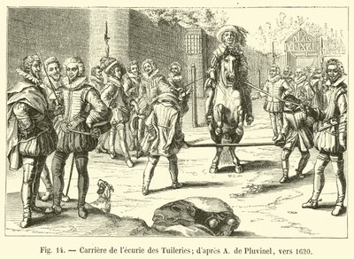 Carrera de la caballeriza de las Tullerías; según A de Pluvinel, hacia 1620 de French School