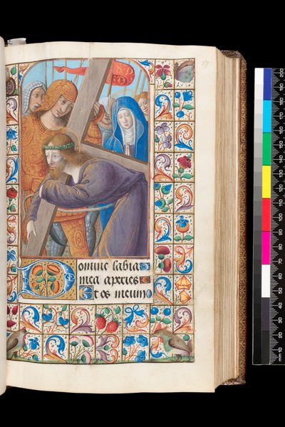 Llevando la Cruz del Libro de Horas, MS 92 f.57r, Francia Occidental de French School