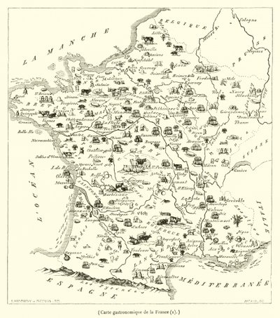 Mapa gastronómico de Francia de French School