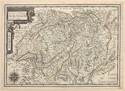 Mapa general de los trece cantones de Suiza, Vallay, Ligues, Grise, Maison-Dieu y Valteline de French School
