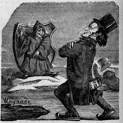 Caricatura del compositor alemán Richard Wagner (1813-1883) de French School