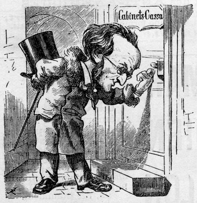 Caricatura del compositor alemán Richard Wagner (1813-1883) de French School