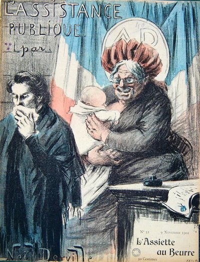 Caricatura criticando la Asistencia Pública, caricatura de 