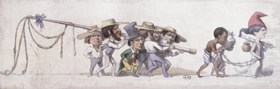 Caricatura que representa a Francia como el traficante de esclavos de sus colonias, c.1845-48 de French School