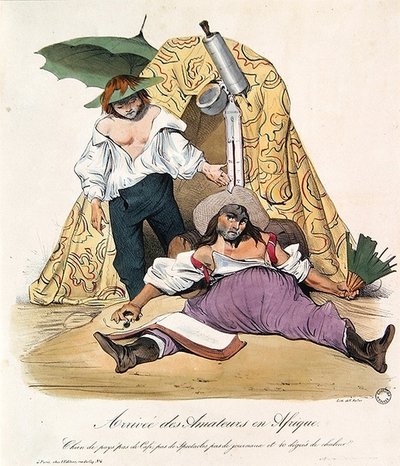 Caricatura satirizando a artistas franceses en Argelia, c.1830 de French School