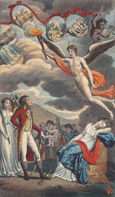 Caricatura del Golpe de Estado del 18 de Brumario, 9 de noviembre de 1799 de French School