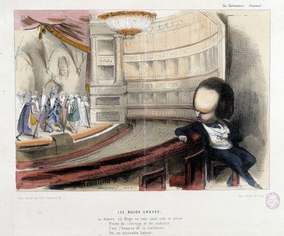 Viñeta sobre Victor Hugo y el teatro - litografía de French School